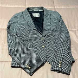 Banana Republic Black and White Blazer with Gold Buttons